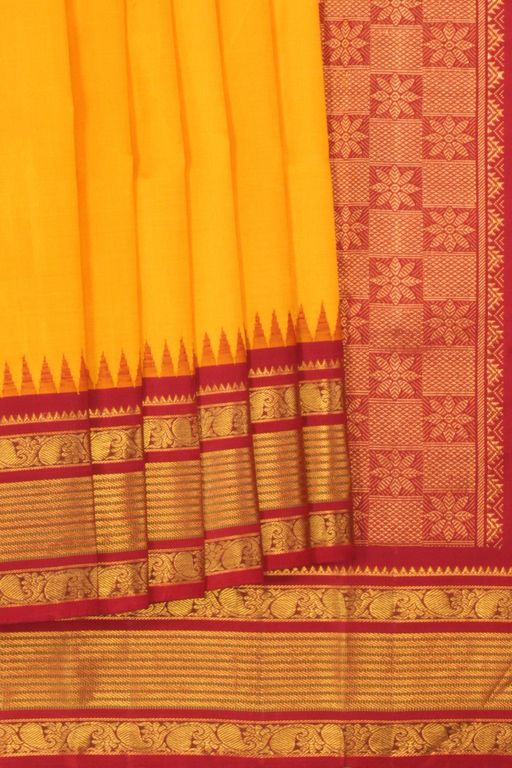 Image of Arani Silk Yellow Saree